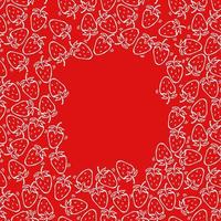 Seamless strawberries pattern with place for text. Doodle vector with strawberries icons. Vintage strawberries pattern