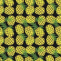 Seamless pineapple pattern. vector illustration with pineapple icons on black background. Vintage pineapple pattern