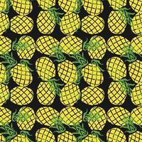 Seamless pineapple pattern. vector illustration with pineapple icons on black background. Vintage pineapple pattern