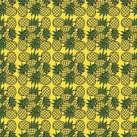 Seamless pineapple pattern. vector illustration with pineapple icons on yellow background. Vintage pineapple pattern