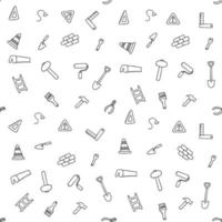 construction icons pattern. seamless doodle pattern with tools for construction. vector illustration on the theme of construction