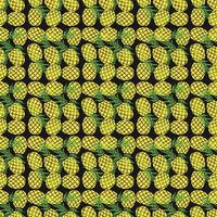 Seamless pineapple pattern. vector illustration with pineapple icons on black background. Vintage pineapple pattern