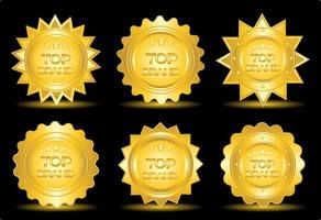 Top brand set of golden labels vector