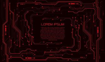 Abstract red circuit cyber technology futuristic with simple text design modern creative background vector