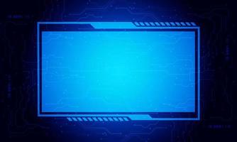 Abstract dark blue circuit cyber technology futuristic with monitor screen blank space design modern creative background vector