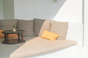 pillows on outdoor patio sofa photo