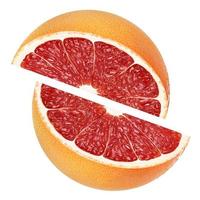 Grapefruit slice isolated on a white background photo