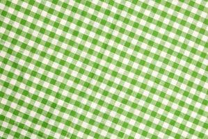 Green checkered tablecloth background photo
