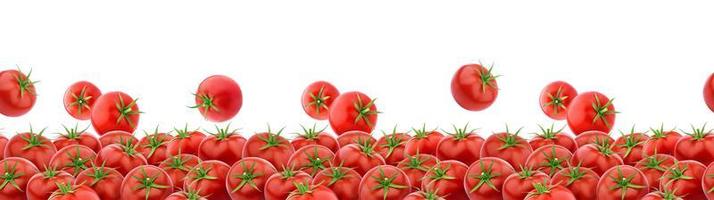 Seamless pattern with fresh tomatoes photo