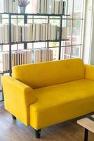 empty yellow sofa decoration in a room photo