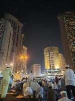 Makkah, Saudi Arabia, April 2021 - Beautiful nights in Makkah during the blessed month of Ramadan. photo