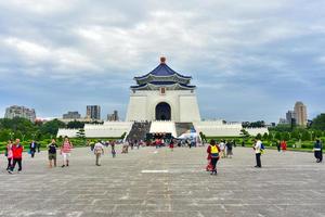 Taipei, Taiwan. May 4, 2019. Tourists and locals visiting Kai-shek Memorial Hall. A famous landmark and must see attraction in Taipei