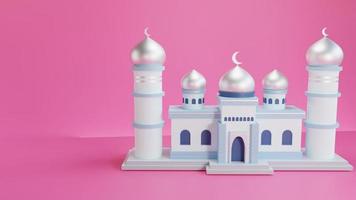 3D render of mosque. Perfect for  background, landing page, web, poster, etc photo