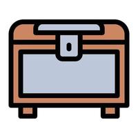 ilustración de vector de caja de tesoro en un fondo. símbolos de calidad premium. iconos vectoriales para concepto y diseño gráfico.