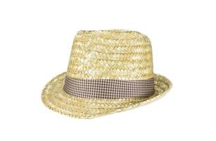 Round straw hat on a white background photo