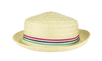 Round straw hat on a white background photo