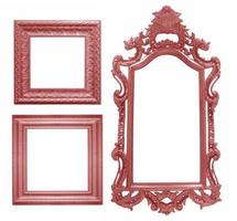 Set of red vintage frame isolated on white background photo