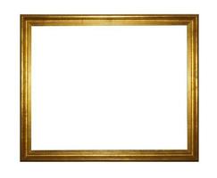 Gold vintage frame isolated on white background photo