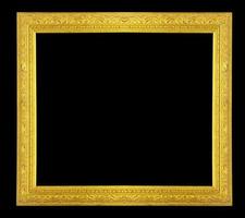 Gold frame on black background. photo