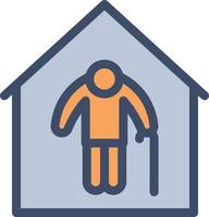 old age home vector illustration on a background.Premium quality symbols.vector icons for concept and graphic design.