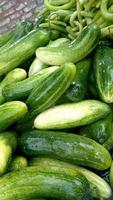 organic cucumber that is sell on traditional market photo