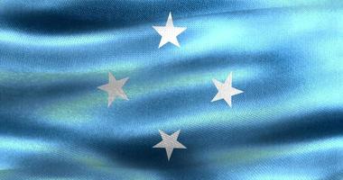 Micronesia flag - realistic waving fabric flag photo