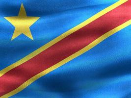 Democratic Republic of the Congo flag - realistic waving fabric flag photo