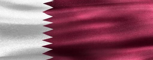Ilustración 3d de una bandera qatar - bandera de tela ondeante realista foto