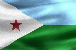 Djibouti flag - realistic waving fabric flag photo