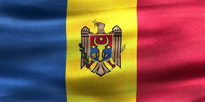 3D-Illustration of a Moldova flag - realistic waving fabric flag photo
