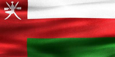 3D-Illustration of a Oman flag - realistic waving fabric flag photo