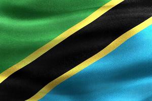 Ilustración 3d de una bandera de tanzania - bandera de tela ondeante realista foto