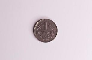 moneda única de 1 dmark de la moneda ya no actual marco alemán de alemania foto
