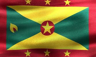 Grenada flag - realistic waving fabric flag photo