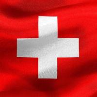 Swiss flag - realistic waving fabric flag photo