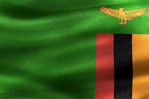 3D-Illustration of a Zambia flag - realistic waving fabric flag photo