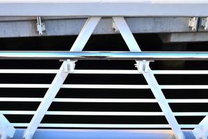 Different bollards and technical installations of vessel traffic at a port photo