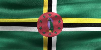 Dominica flag - realistic waving fabric flag photo