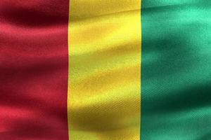 Guinea flag - realistic waving fabric flag photo