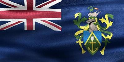 Ilustración 3d de una bandera de las islas pitcairn - bandera de tela ondeante realista foto