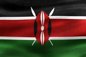 Ilustración 3d de una bandera de Kenia - bandera de tela ondeante realista foto