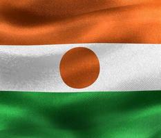 3D-Illustration of a Niger flag - realistic waving fabric flag photo