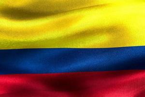 bandera de colombia - bandera de tela que agita realista foto
