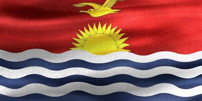 3D-Illustration of a Kiribati flag - realistic waving fabric flag photo