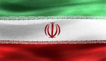 Ilustración 3d de una bandera de irán - bandera de tela ondeante realista foto