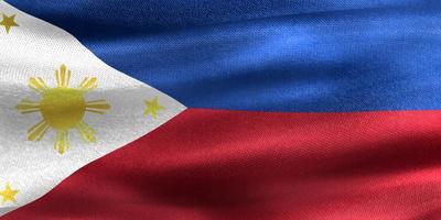 Ilustración 3d de una bandera de filipinas - bandera de tela ondeante realista foto