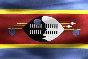 3D-Illustration of a Eswatini flag - realistic waving fabric flag photo