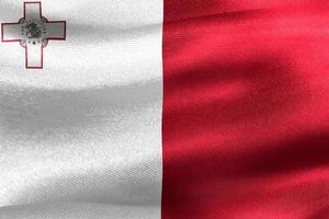 3D-Illustration of a Malta flag - realistic waving fabric flag photo