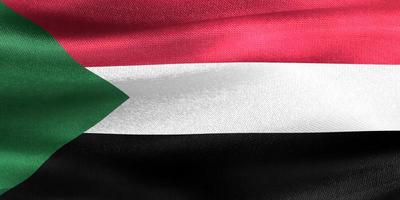 3D-Illustration of a Sudan flag - realistic waving fabric flag photo