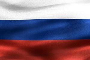 3D-Illustration of a Russia flag - realistic waving fabric flag photo